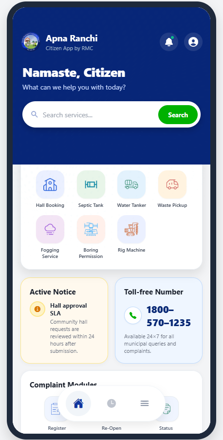 RMC Citizen Services ("Apna Ranchi")